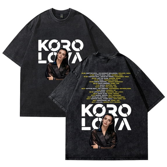 Korolova Merch Vintage Wash Tee Cosplay Women Men Fashion Short Sleeve Cotton T-Shirts Style1