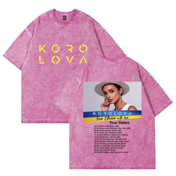 Korolova Merch Vintage Wash Tee Cosplay Women Men Fashion Short Sleeve Cotton T-Shirts Style3