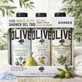 thumbnail image 1 of Korres Pure Greek Olive Shower Gel Trio Gift Set, Sea Salt, Honey Pear & Olive Blossom, 3 x 8.45 fl oz (250 mL) Body Wash, 1 of 4