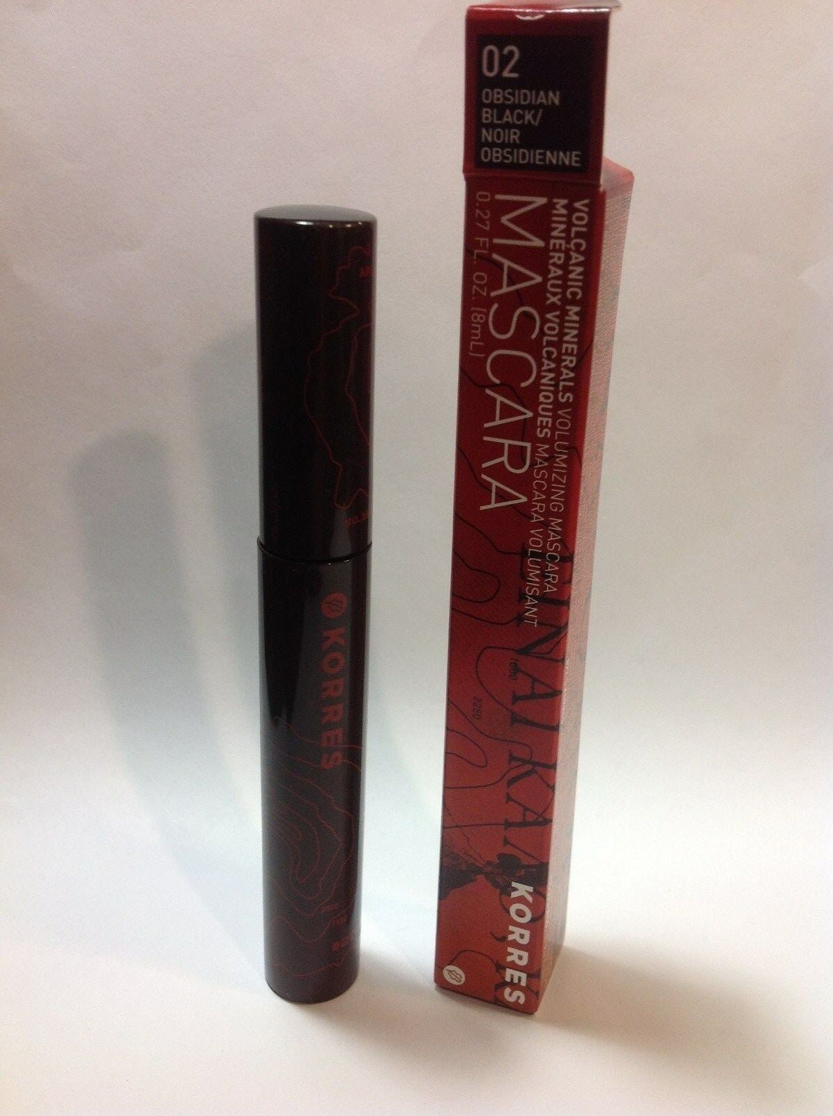 Korres Volcanic Minerals Volumizing Mascara Obsidian Black 0.27 oz NEW IN BOX.