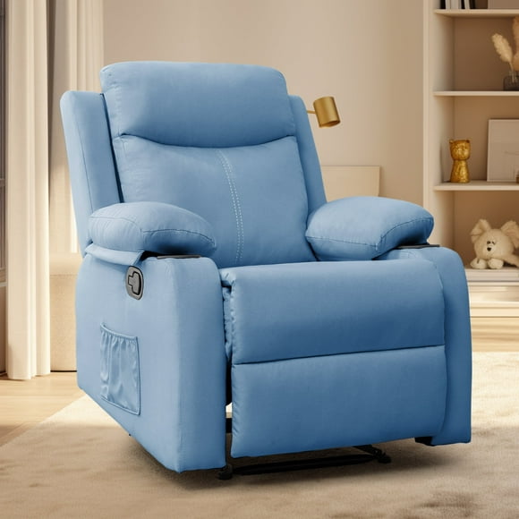 Korser Manual Small Recliner Chair for Small Spaces for Living Room,Nursery,Blue