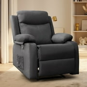 Korser Manual Small Recliner Chair with Fixed Base for Small Spaces Linen Fabric for Living Room,Dark Grey