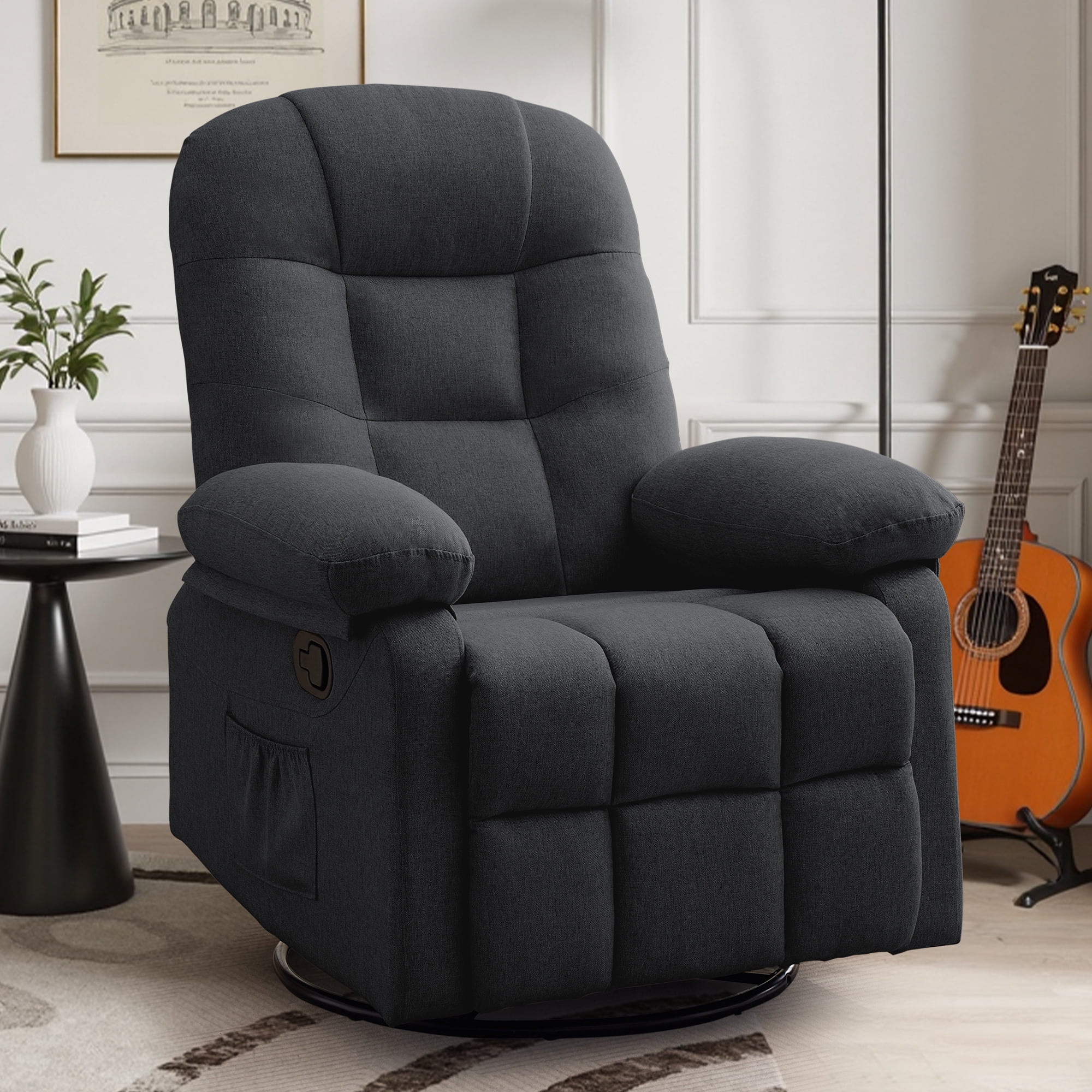 Korser Manual Swivel Rocker Recliner Chair for Living Room,Small ...