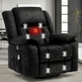 thumbnail image 1 of Korser Massage Swivel Rocker Recliner Chair with USB Ports Chenille for Living Room,Black, 1 of 8