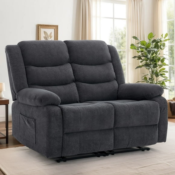 Korser Oversized Loveseat Recliner Sofa with Front Pockets and Side Pockets for Living Room,Home Theater,Grey