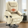 thumbnail image 1 of Korser Power Lift Recliner Chair for Elderly with Massage and Heat PU Leather for Living Room,Beige, 1 of 6