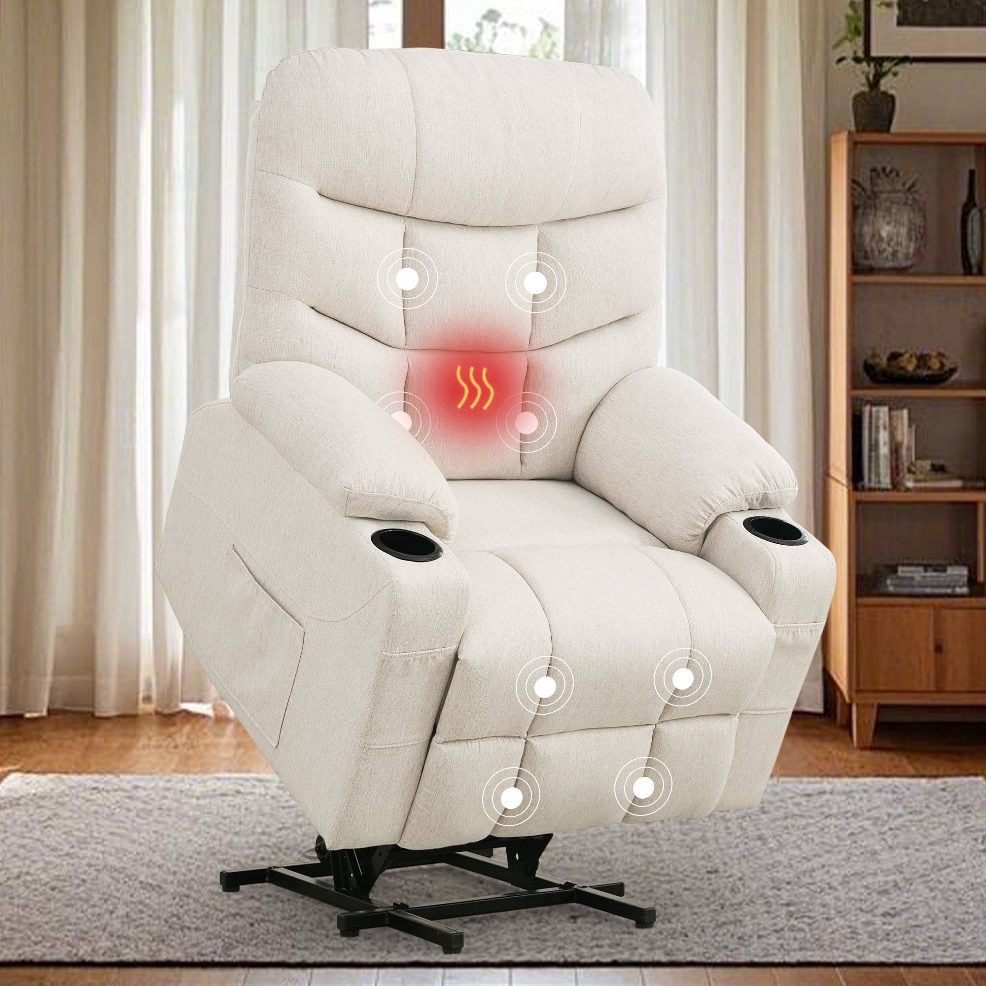 Korser Power Lift Recliner Chair for Elderly with Massage for Living Room,Beige