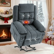 Korser Power Lift Recliner for Elderly with Heat and Massage Recliner Chair with Infinite Position Electric Lift Chair for Living Room,Dark Grey