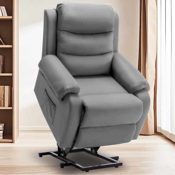 Korser Small Power Lift Recliner Chair for Elderly with Memory Function Linen for Living Room,Dark Grey