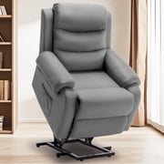 Korser Small Power Lift Recliner Chair for Elderly with Memory Function Linen for Living Room,Dark Grey