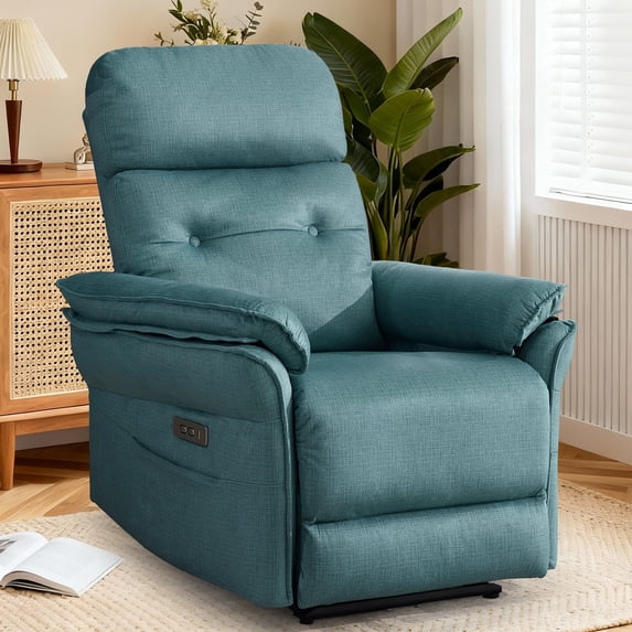 Korser Small Power Zero Gravity Recliner Chairs for Adults with USB&Type-C Ports for Living Room,Teal