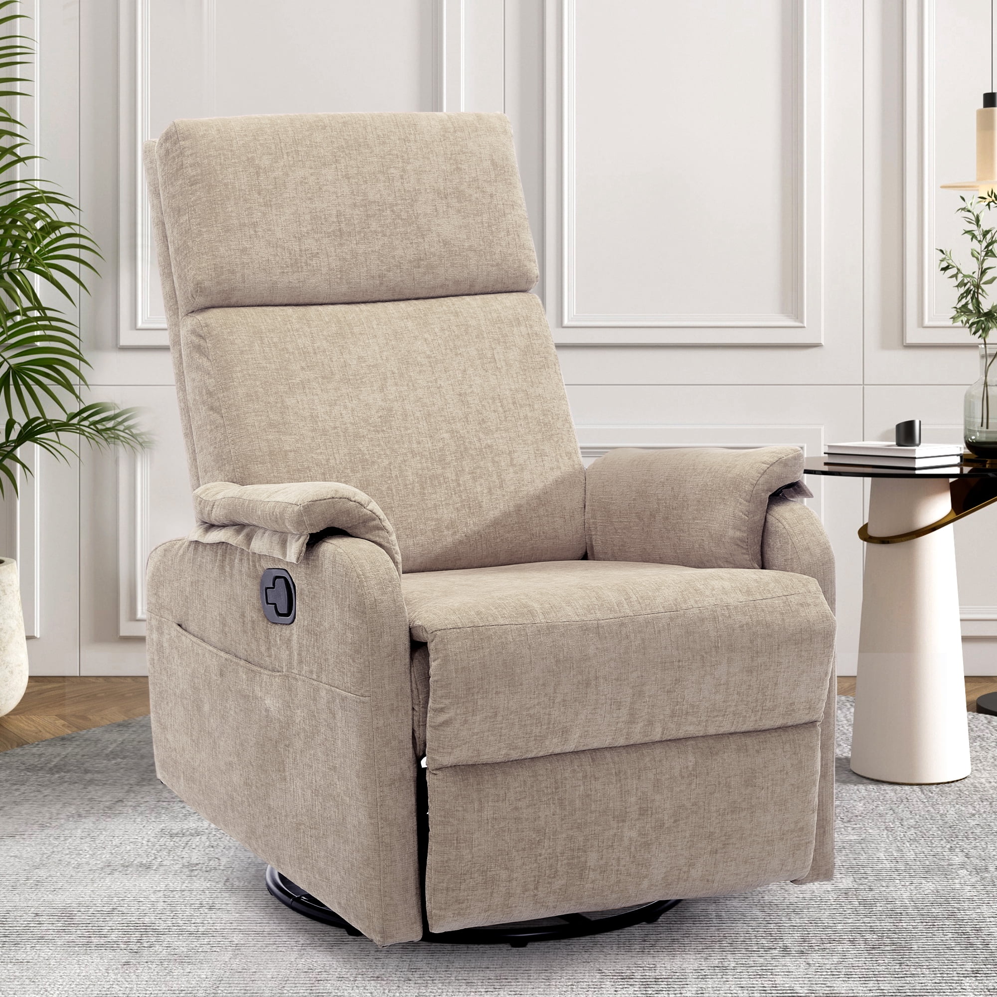 Small Space Rocker Korser Swivel Rocker Recliner Chair for Small Spaces Chenille for ...