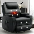 thumbnail image 1 of Korser Swivel Rocker Recliner Chair with Massage Faux Leather for Living Room,Black, 1 of 8