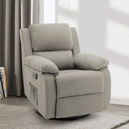 Korser Swivel Rocker Small Recliner Chair for Small Spaces for Living Room,Nursery,Khaki
