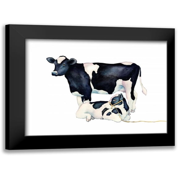 Korsgaden, Laurie 14x11 Black Modern Framed Museum Art Print Titled - Mama Moo Baby Moo