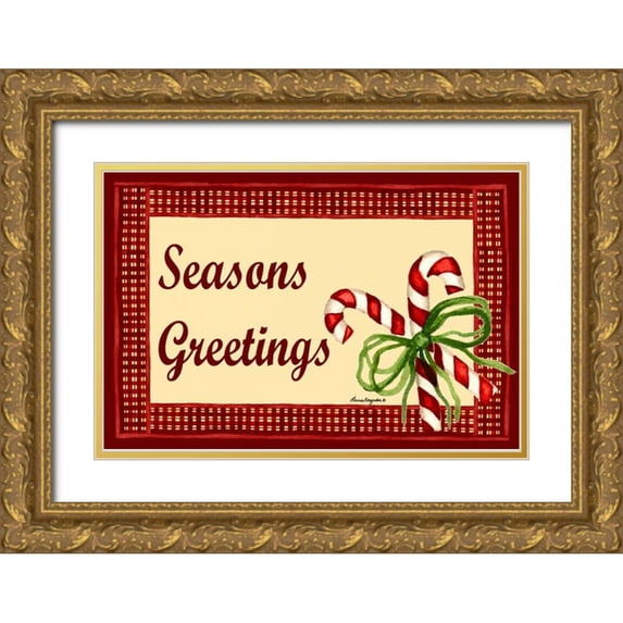 Korsgaden, Laurie 18x13 Gold Ornate Wood Framed with Double Matting Museum Art Print Titled - Seasons Greetings