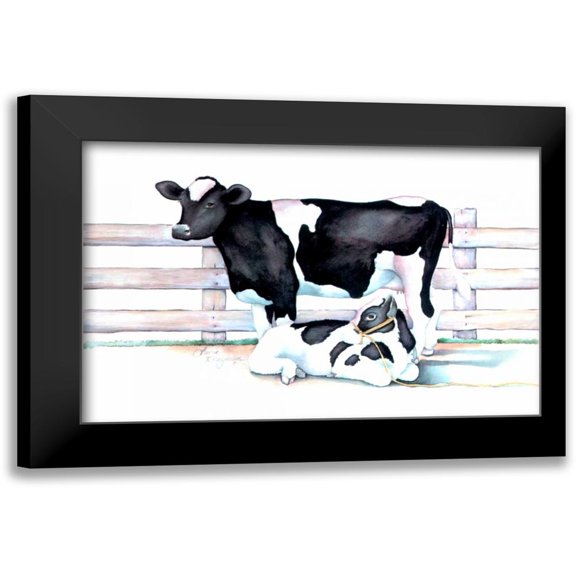 Korsgaden, Laurie 24x17 Black Modern Framed Museum Art Print Titled - Big Moo Lil Moo