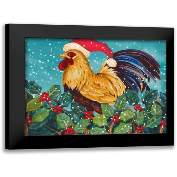 Korsgaden, Laurie 24x19 Black Modern Framed Museum Art Print Titled - Mr Christmas Rooster