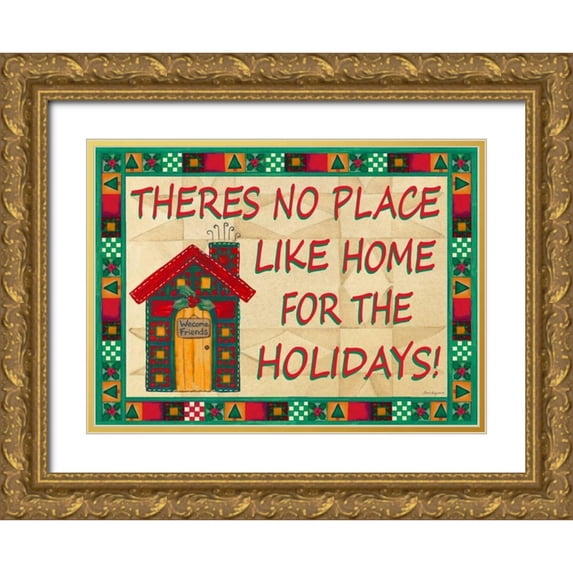 Korsgaden, Laurie 24x19 Gold Ornate Wood Framed with Double Matting Museum Art Print Titled - Home for The Holidays