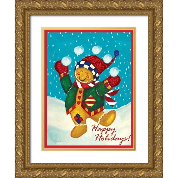 Korsgaden, Laurie 25x32 Gold Ornate Wood Framed with Double Matting Museum Art Print Titled - Happy Holidays