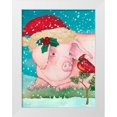 thumbnail image 1 of Korsgaden, Laurie 25x32 White Modern Wood Framed Museum Art Print Titled - Sir Christmas Pig, 1 of 4