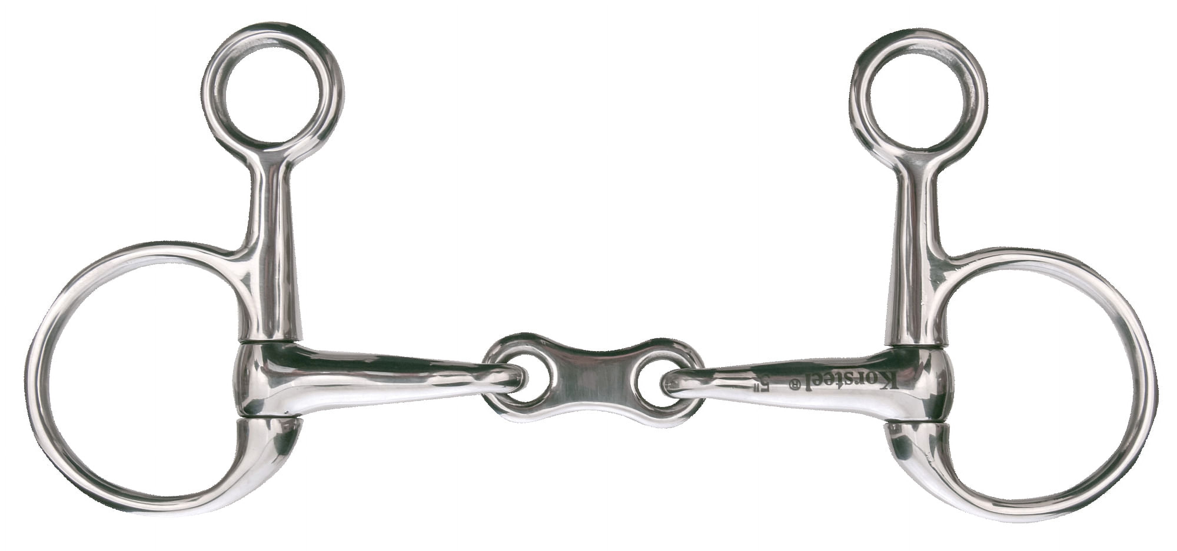 Korsteel Stainless Steel Jointed Baucher Bit - 5 Inch, Eggbutt Style, For Horses Needing Consistent Contact