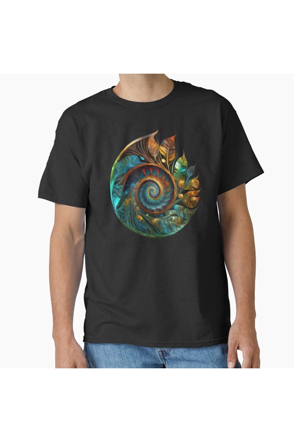Koru Spiral Sacred Motion Tribal Inspired Abstract Art Unisex T-Shirt, up to size 5XL