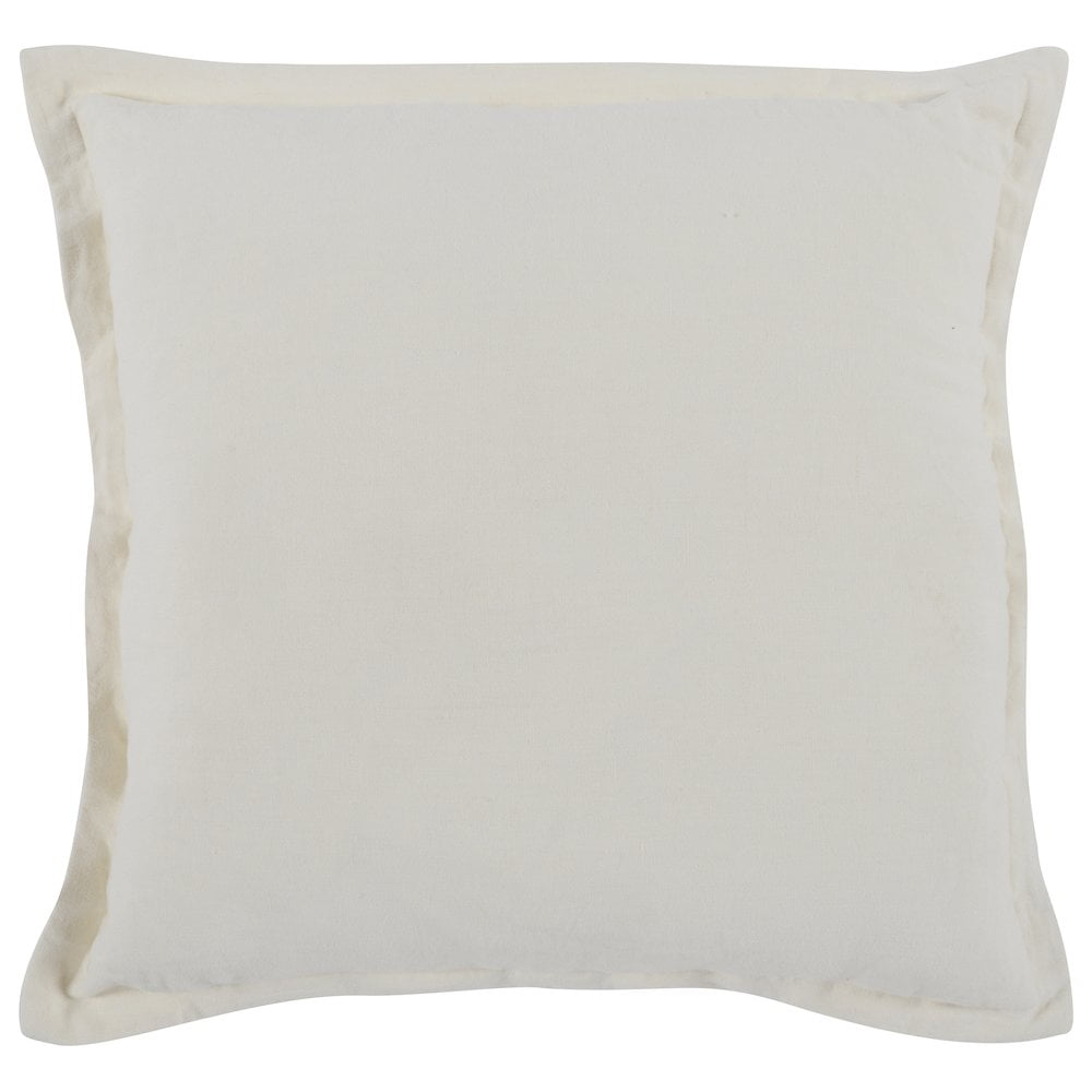 Amy Linen Luxurious 22-inch Square Throw Pillow Set, Ivory