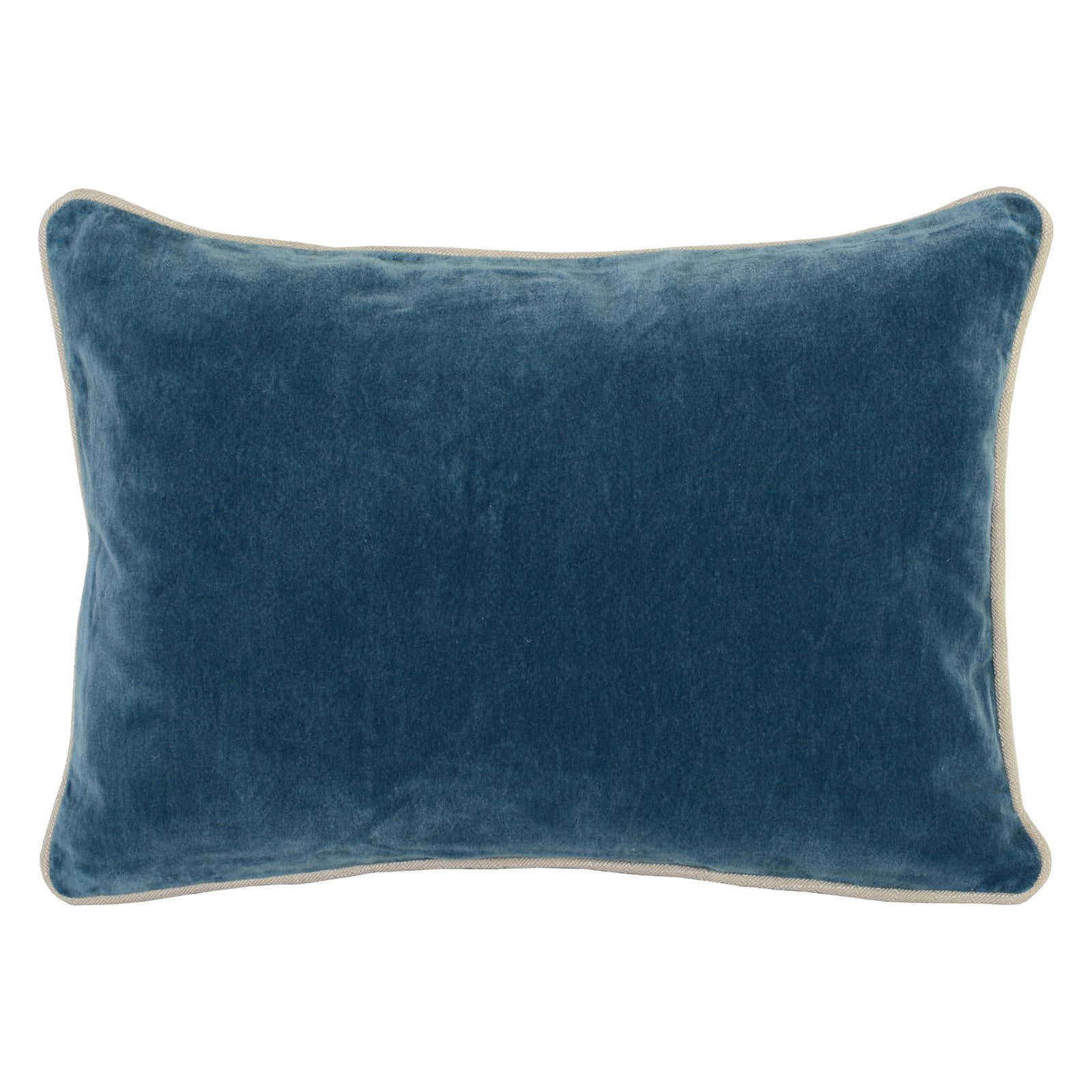 Cobalt Blue Velvet Throw Pillow, Bold Floral Print