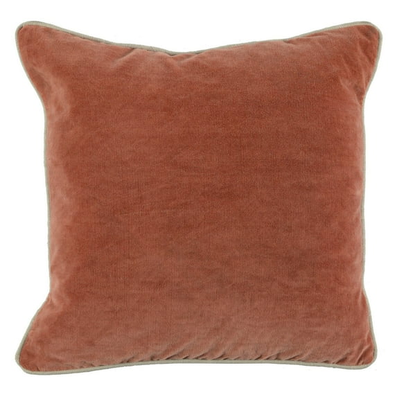 Kosas Home Harriet Velvet 18-inch Square Throw Pillow, Terra Cotta