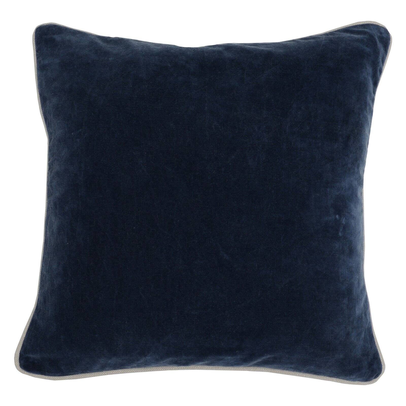 Harriet Navy Velvet 18" Square Throw Pillow