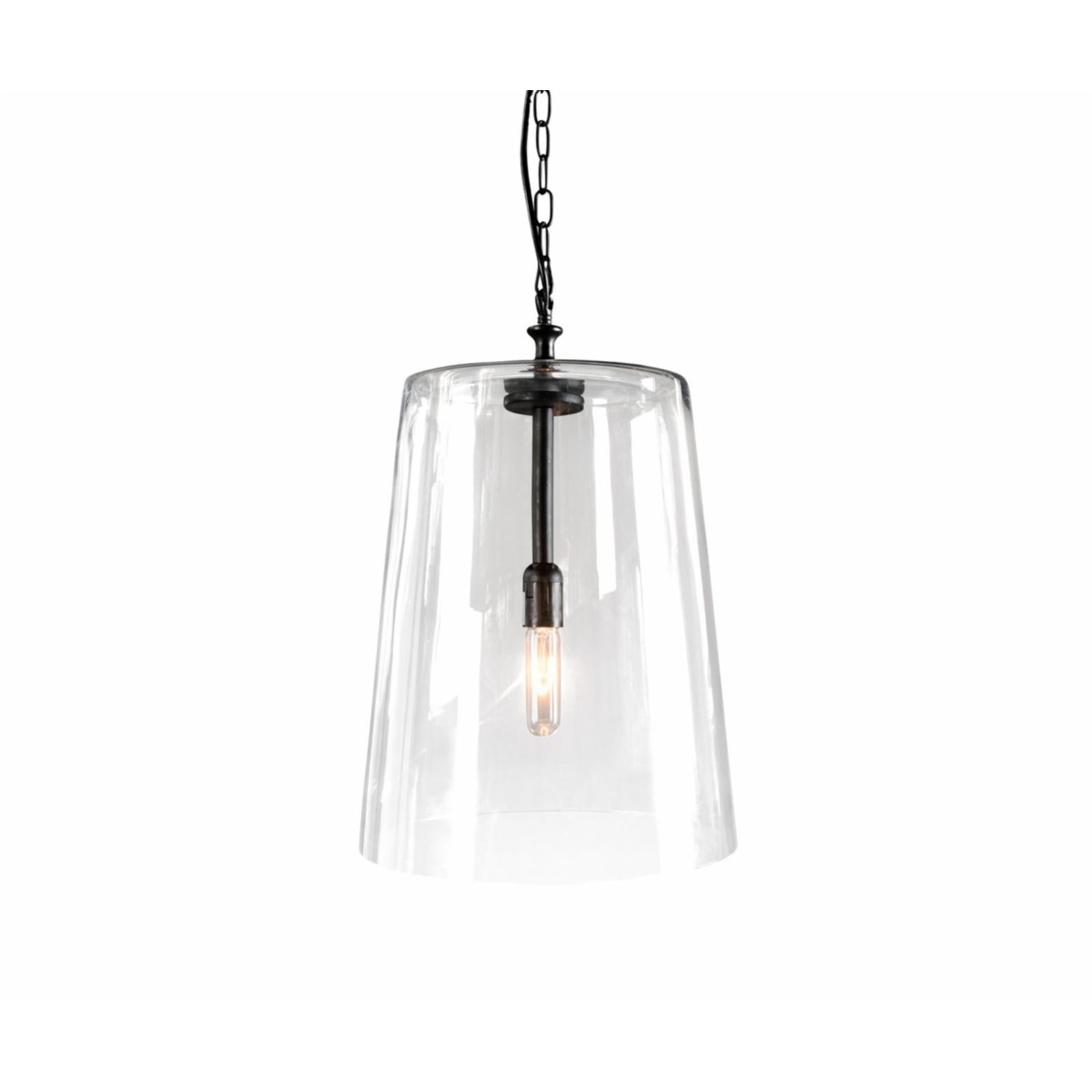 Matte Black Modern 14'' Glass Jar Pendant Light