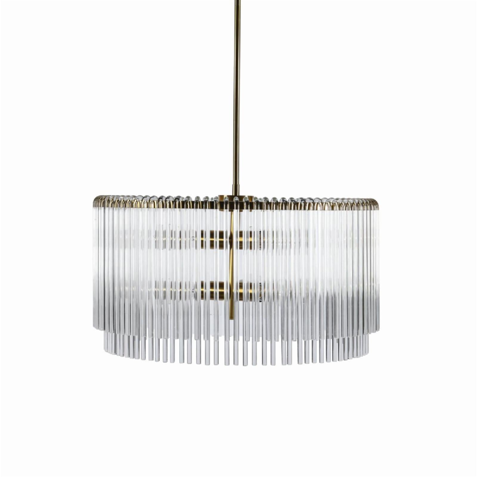 Kaela Vintage-Influenced 6-Light Brass Drum Chandelier