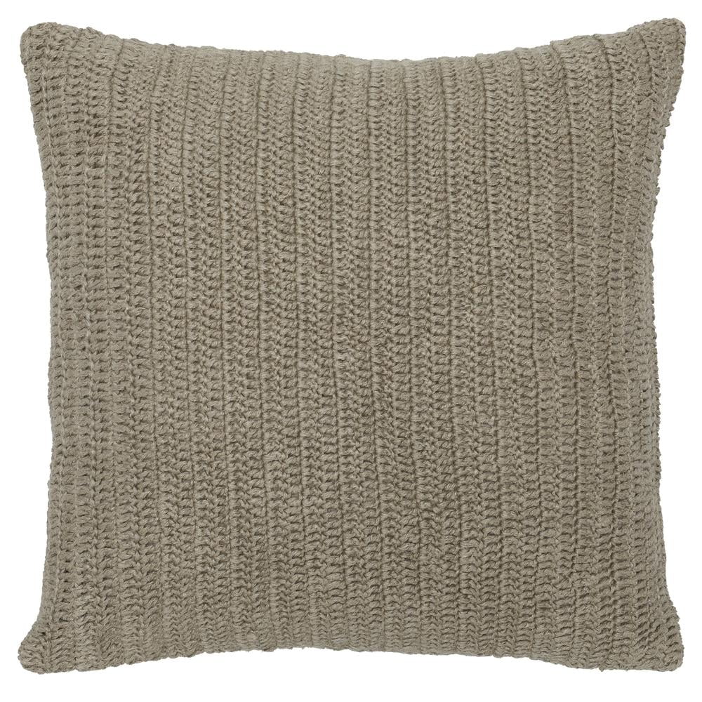 Artisanal Square Knitted Throw Pillow in Natural - 22" x 22"
