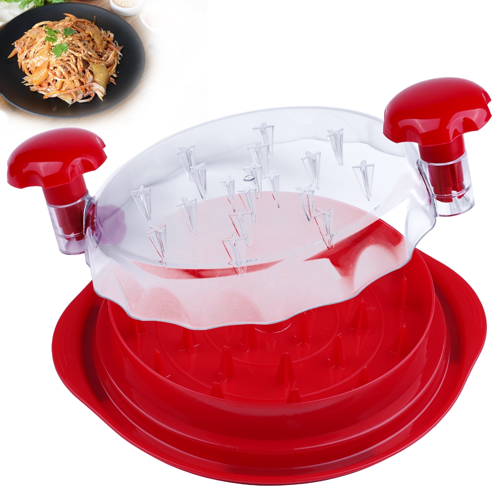 Kosbon Chicken Shredder, Breast Shredder Tool Twist, Transparent Lid, Anti-Slip Ergonomic Handle Heat Resistant BPA Free Meat Shredder Claws