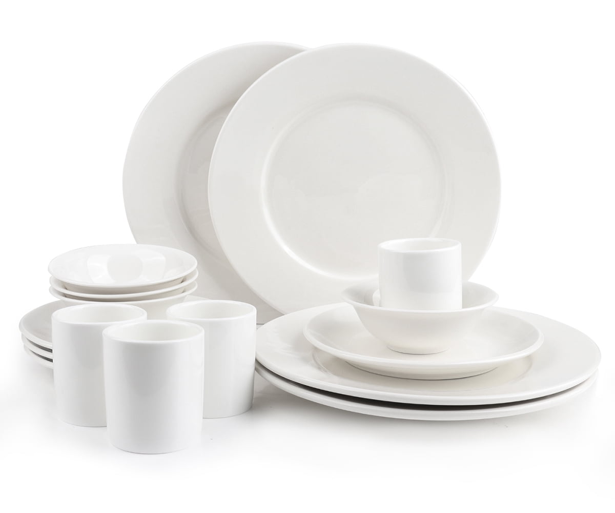 Kosbon 16Piece NonBreakable Modern Dinner Kitchen Dishes Dining Ware