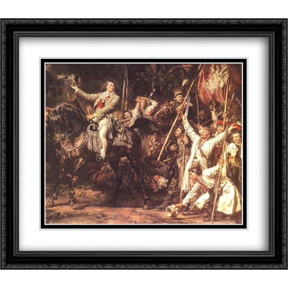 Kosciuszko Raclawice 2x Matted 32x28 Large Black Ornate Framed Art Print by Matejko, Jan