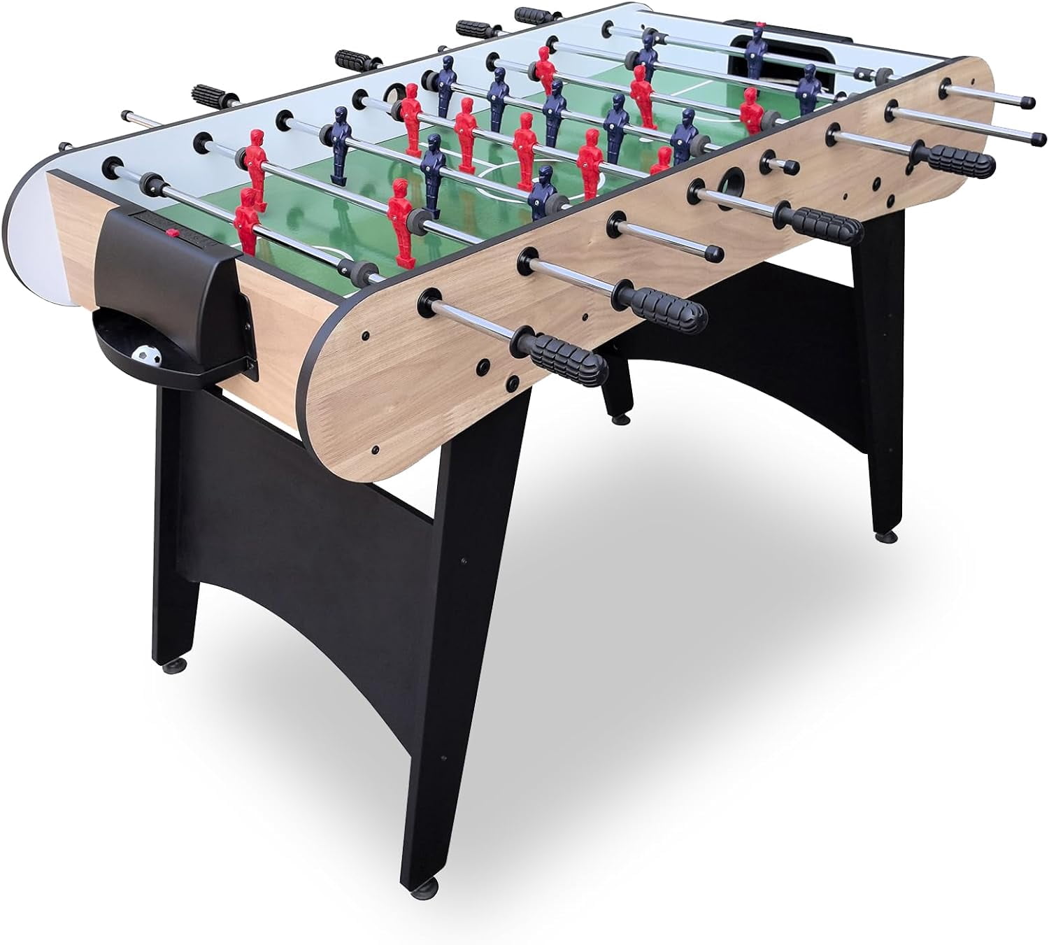 Kosevpou  Foosball Table, 55/52/48 Large Size Soccer Game Tables for Adults & Kids, Table Games Includes 2 Foldable Cup Holders & 2/4 Balls with Sturdy Leg Levelers