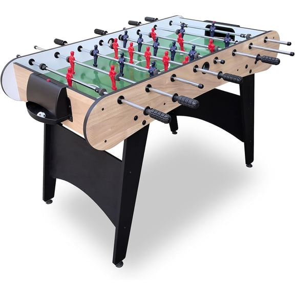 Kosevpou Foosball Table, 55/52/48 Large Size Soccer Game Tables for Adults & Kids, Table Games Includes 2 Foldable Cup Holders & 2/4 Balls with Sturdy Leg Levelers