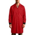 thumbnail image 1 of Kosheko Men's Long-Sleeve Work Dust Coat Notched Lapel Multi Patch Pockets Snap Front Closure for Daily Workshop Tasks Red S, 1 of 9