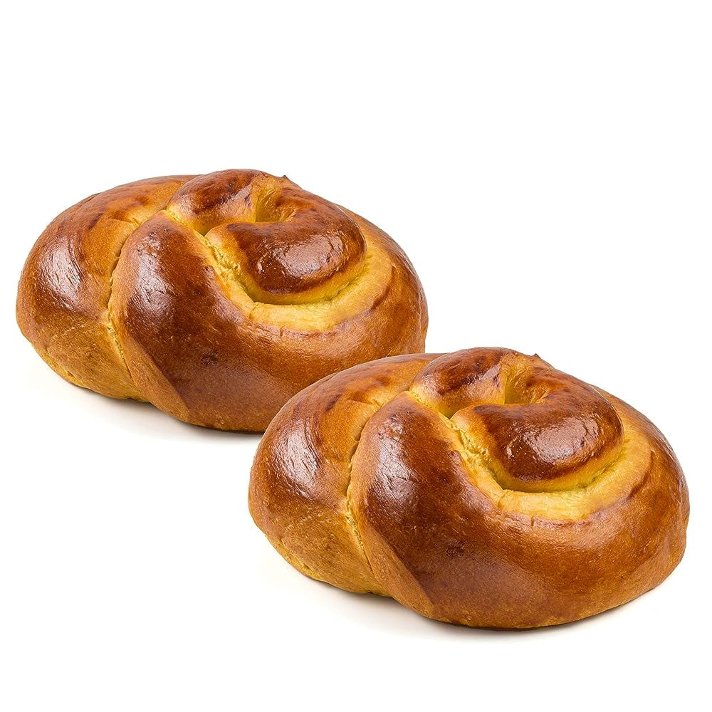 Kosher 16 Round Challah Bread [2 Pack] Traditional Braided Challah