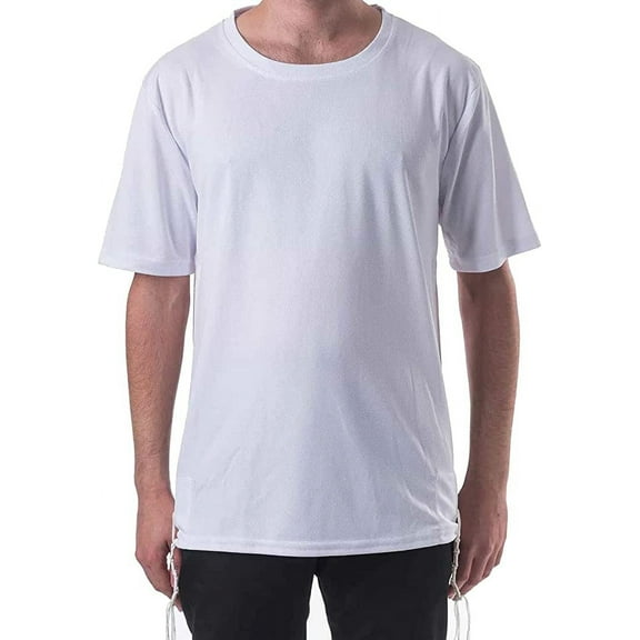 Kosher Certified T-Shirt Tzitzitt, Moisture Wicking, Perfect for Sports and Everyday Wear - Polyester Material with Slit Sides and Pockets for Arba Kanfos Strings - In Various Sizes for Optimal Fit!