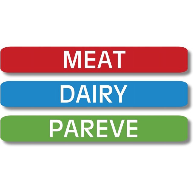 Kosher Labels 120 PrePrinted Meat, Dairy, and Pareve Stickers