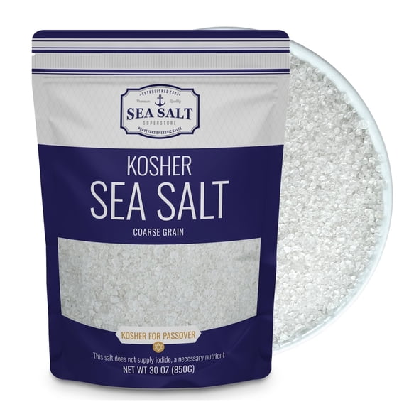 Sea Salt Superstore Coarse Grain Kosher Salt, 30 Ounce Bag Gluten-Free