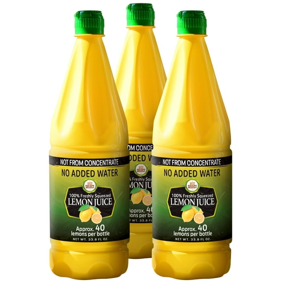 Best Select 33.8 oz. Freshly Squeezed Lemon Juice Pack of 3 | No Added Water | Not from Concentrate | Kosher