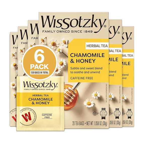 Kosher Wissotzky Chamomile Honey Tea 20 ct, Pack of 6