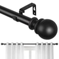 thumbnail image 1 of KoshiMe 1-inch Diameter Adjustable Curtain Rod 32-240 inches, Heavy-Duty Curtain Rods, Classic Ball Finials for Indoor/Outdoor Use, Black, 1 of 7