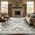 thumbnail image 1 of KoshiMe 10'x14' Area Rugs for Living Room, Machine Washable Rugs Non-Slip, Low Pile Soft Print Pattern Western Rug for Bedroom, Dining Room, Office, Black White, 1 of 9