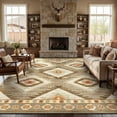 thumbnail image 1 of KoshiMe 10'x14' Area Rugs for Living Room, Machine Washable Rugs Non-Slip, Low Pile Soft Print Pattern Western Rug for Bedroom, Dining Room, Office, Camel, 1 of 8