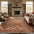 thumbnail image 1 of KoshiMe 10'x14' Area Rugs for Living Room, Machine Washable Rugs Non-Slip, Low Pile Soft Print Pattern Western Rug for Bedroom, Dining Room, Office, Yellowbrown, 1 of 8